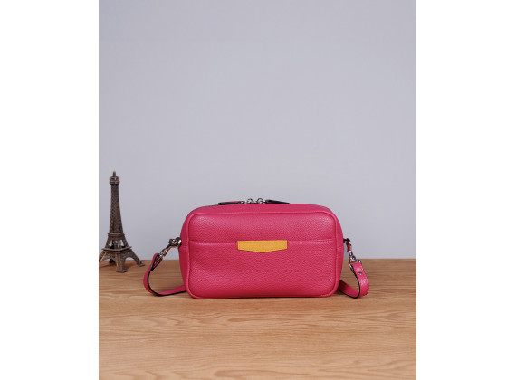 XMAS Clutch and Crossbody - In Natural Milled Leather - Pink