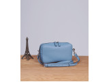 XMAS Clutch and Crossbody - In Natural Milled Leather - Blue Cerulean