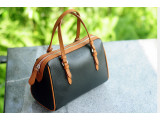 MAYA Duffle bag - In Natural Milled Leather - Black