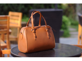 MAYA Duffle bag - In Natural Milled Leather - Brown