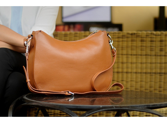 LUNA Hobo - In Natural Milled Leather - Brown,  GX01-20