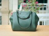 SECRET Tote Bags - In Natural Milled Leather - Green