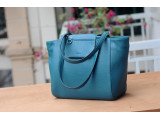 SECRET Tote Bags - In Natural Milled Leather - Teal