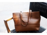 MAINO TOTE - In Natural Milled Leather - Brown-GZ59-20