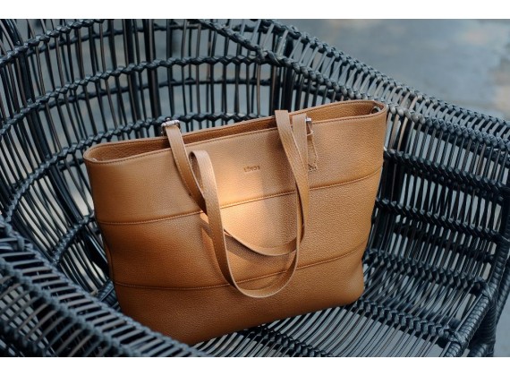 MAINO TOTE - In Natural Milled Leather - Brown-GZ59-20