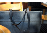 MAINO TOTE - In Natural Milled Leather - Navy Blue