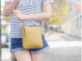 MONTANA crossbody bag  -  In Natural Milled Leather - Yellow