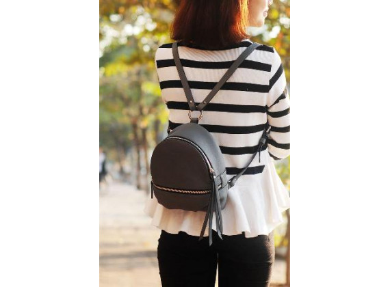 PHIDU BACKPACK - In Natural Milled Leather - Grey- FO49-11