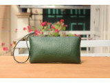 MABEL Clutch - Clutch cầm tay khóa kéo nữ bằng da thật màu rêu- FQ19-62