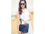 KIARA Tote bag - In Natural Milled Leather - Blue Navy