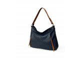 PATOO  Hobo - In Natural Milled Leather - Blue Navy vs Brown-FP11-712