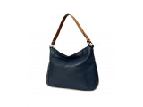 PATOO  Hobo - In Natural Milled Leather - Blue Navy vs Brown-FP11-712