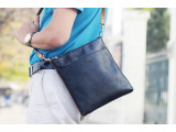 UNI Crossbody bag - In Natural Milled Leather - Black-GY11-10