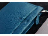 Clutch Plus - In Natural Milled Leather - Teal- GR66-72