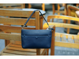  Crossbody bag - In Natural Milled Leather - Blue Navy-GV75-71