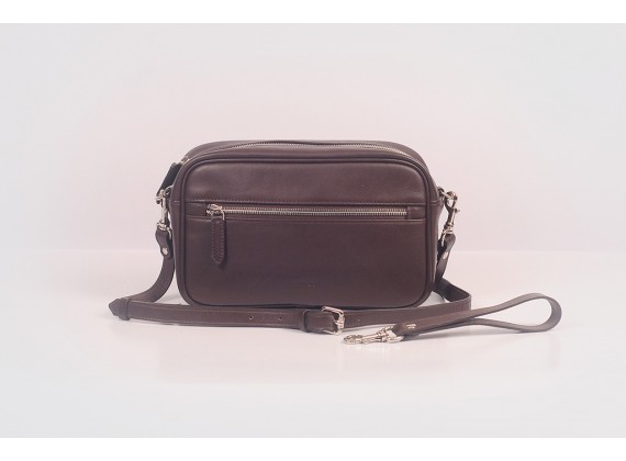 Clutch and Crossbody - In Natural Milled Leather - Brown- GV96-26