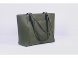 FAR-FLU Tote  - In Natural Milled Leather  - Blue Oliu- 	GP01-61