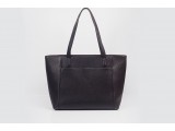 FAR-FLU Tote - In Natural Milled Leather - Black- 	GP01-10