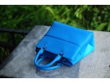 SPRING Satchel bag - In Natural Milled Leather - Blue Sky