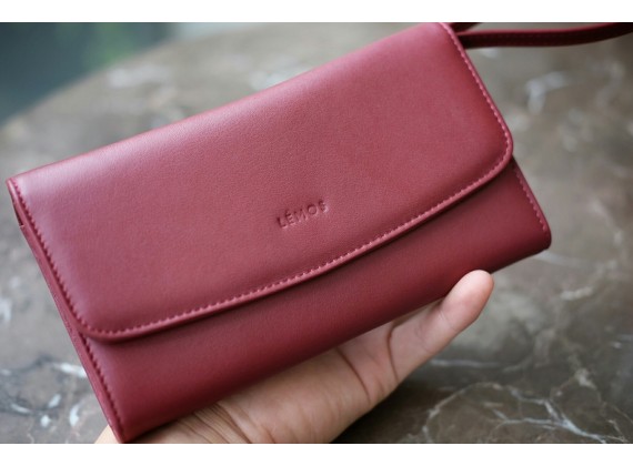 ALIS-In Natural Milled Leather - Deep Red