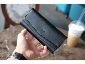 WALLET CERA - Ví nữ da thật - Đen - HP71-10