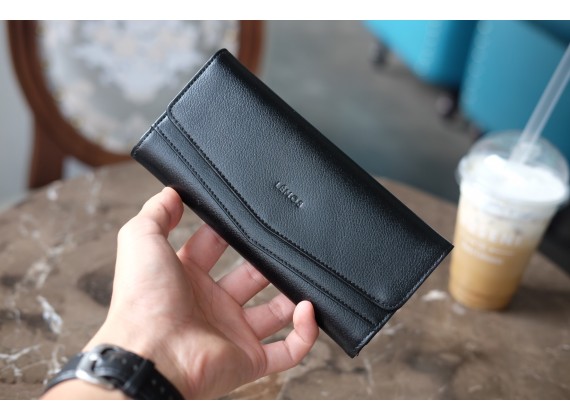 WALLET CERA - Ví nữ da thật - Đen - HP71-10