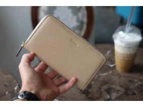 WALLET YOKO- Ví nữ da thật - Be - HP74-02