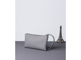 MABEL Clutch - Clutch cầm tay khóa kéo nữ bằng da thật màu Ghi- FQ19-11