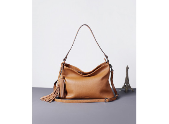 Gina Hobo - In Natural Milled Leather - Brown-GX99-20