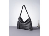 Gina Hobo - In Natural Milled Leather - Black