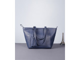 DEA TOTE - In Natural Milled Leather - Navy Blue