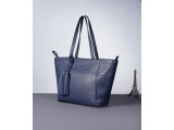 DEA TOTE - In Natural Milled Leather - Navy Blue