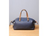 BIMO Shell - In Natural Milled Leather - Navy Blue