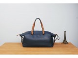 BIMO Shell - In Natural Milled Leather - Navy Blue