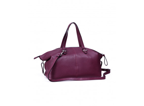 BIMO Shell - In Natural Milled Leather - Claret